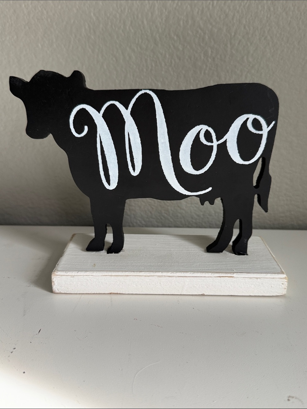 Hobby Lobby Black Wooden Cow Table Accent